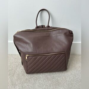 Simons Genuine Leather Backpack Taupe Minimalist Soft Leather Everyday Bag
